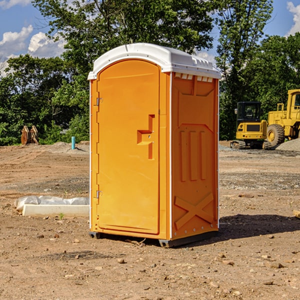 how often are the portable restrooms cleaned and serviced during a rental period in Platte Woods